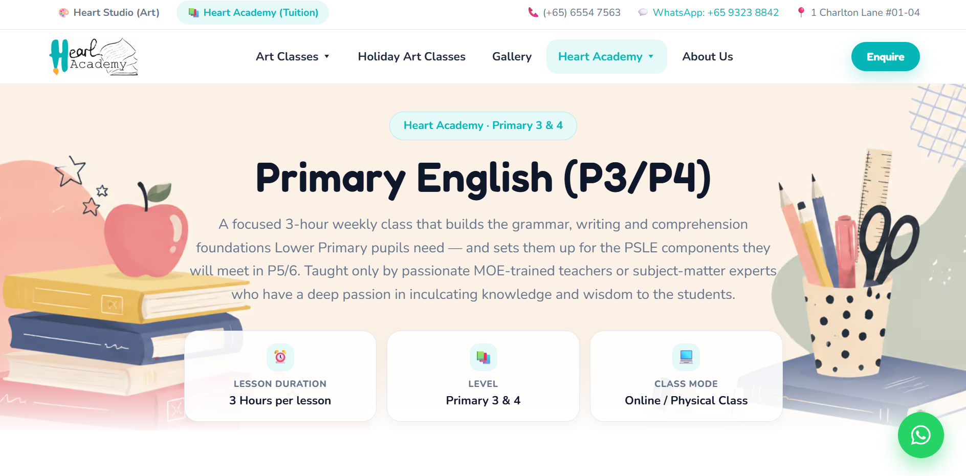 heART Studio - Art school website screenshot 10